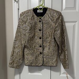 Elegant Gold and Black Women's Blazer